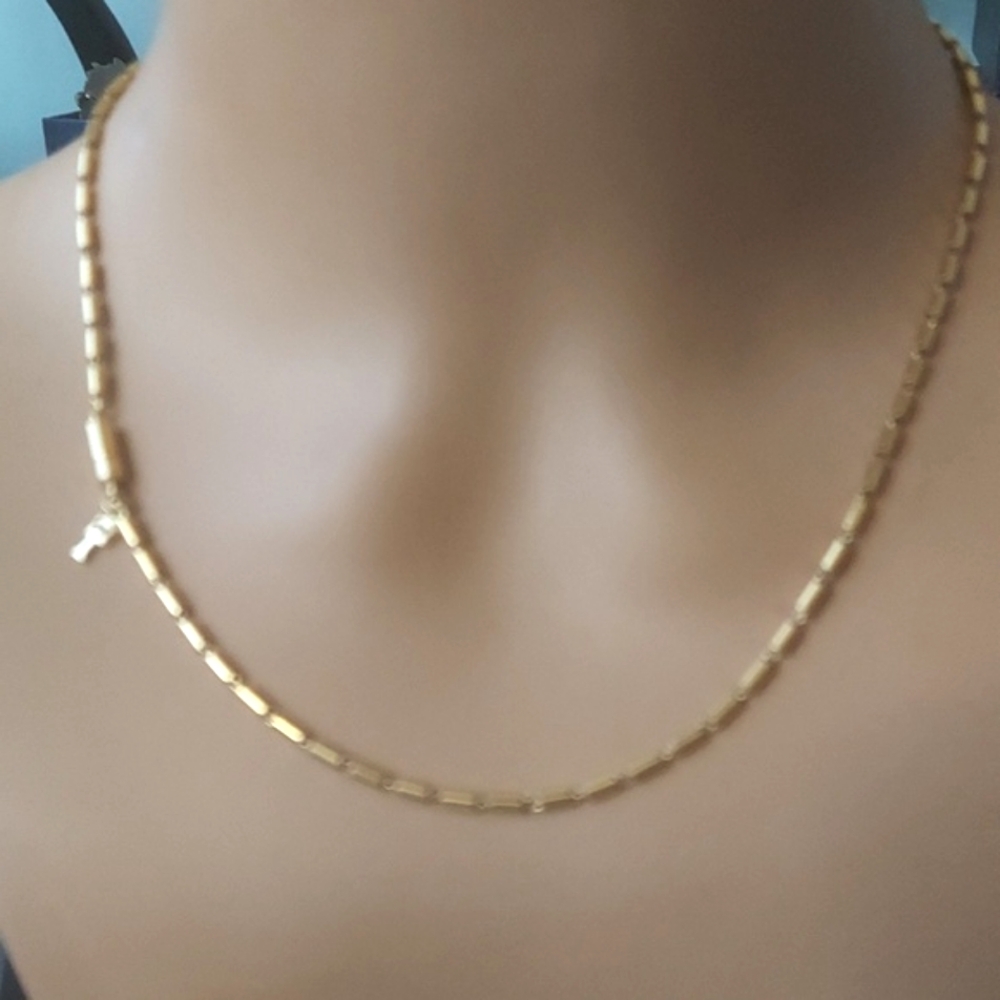 Vintage Trifari Gold tube link  Necklace 18"
